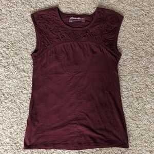 Rust embroidered cotton tee XS